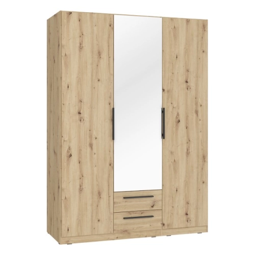 Szafa z lustrem i szufladami 150 cm Dąb Artisan